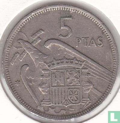 Spain 5 pesetas 1957 (71) - Image 1