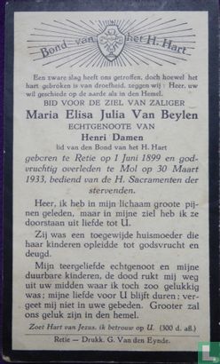 1933 Maria Elisa Julia Van Beylen - Bild 2