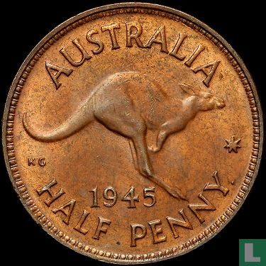 Australie ½ penny 1945 (avec point) - Image 1