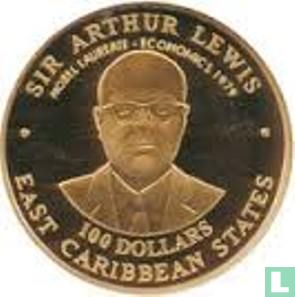 East Caribbean States 100 dollars 1999 (PROOF) "50th anniversary University of the West Indies" - Image 2