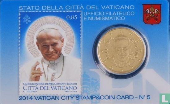 Vatican 50 cent 2014 (stamp & coincard n°5) - Image 1