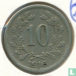 Austria 10 heller 1916 (type 1) - Image 1