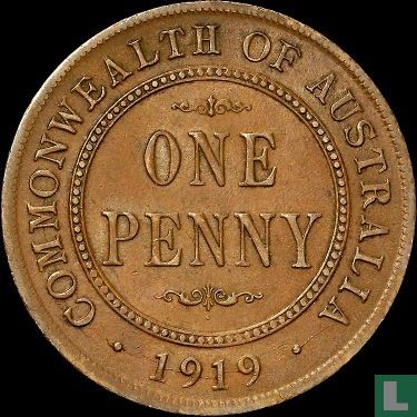 Australie 1 penny 1919 (Dot below scroll) - Image 1