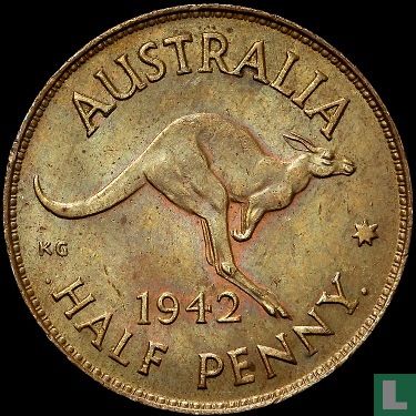Australië ½ Penny 1942 I (short Denticles - Bild 1