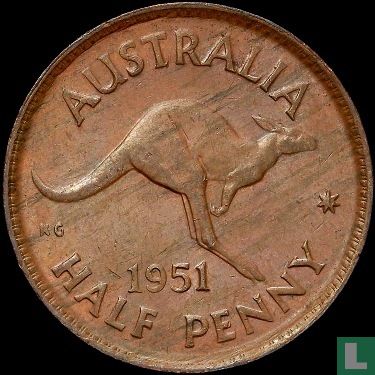 Australia ½ penny 1951 (with dot, obverse 4) - Image 1