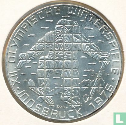 Austria 100 schilling 1975 (eagle) "1976 Winter Olympics in Innsbruck - Skier" - Image 1