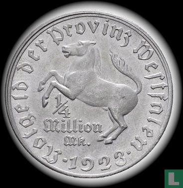 Westphalie ¼ million mark 1923 "Freiherr vom Stein" - Image 1