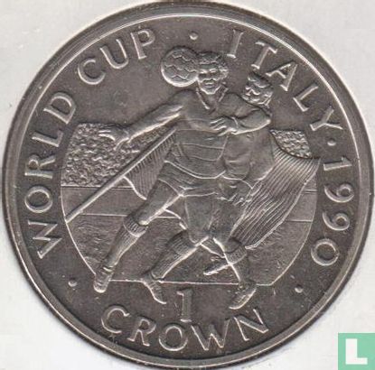 Gibraltar 1 crown 1990 "Football World Cup in Italy - Player heading ball" - Image 2