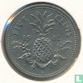 Bahama's 5 cents 1968 - Afbeelding 1