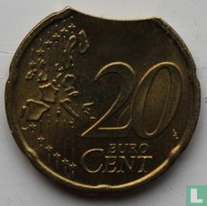 Pays-Bas 20 cent 1999 (fautée) - Image 2