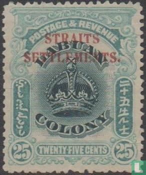 Crown, with overprint