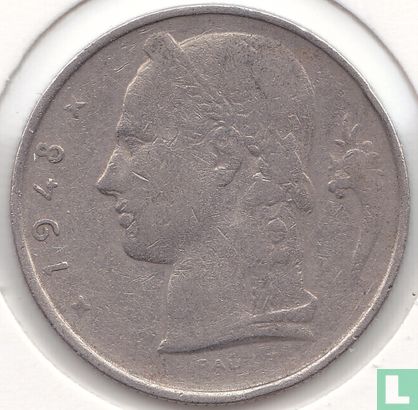 Belgium 5 francs 1948 (NLD - with RAU) - Image 1
