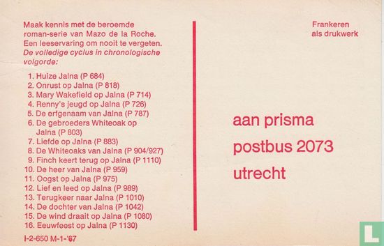 Antwoordkaart Prisma-boeken  - Image 1