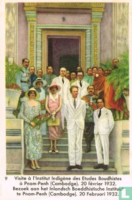 Bezoek aan het Inlandsch Boeddhistische Instituut te Pnom-Penh (Cambodge). 20 Februari 1932 - Afbeelding 1