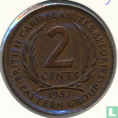 Britischen karibischen Gebiete 2 Cent 1957 - Bild 1