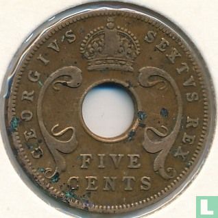 Ostafrika 5 Cent 1949 - Bild 2