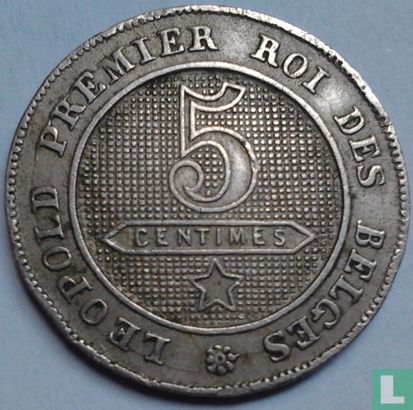 België 5 centimes 1861 (type 2) - Afbeelding 2