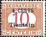Kantoor Tientsin - portzegel met gewijzigde waarde 