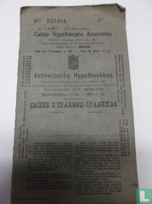 Spaarboekje, Antwerpsche Hypotheekkas - Image 1