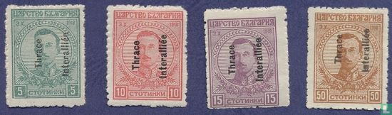 Bulgarische Briefmarken mit Aufdruck. Boris III