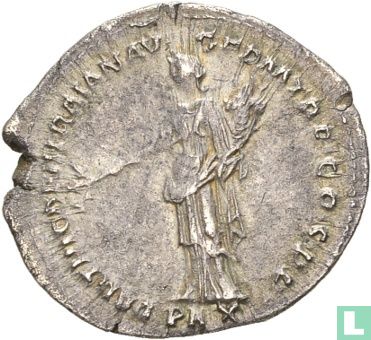 Hadrianus 117-138, AR Denarius Rome 117 - Afbeelding 1