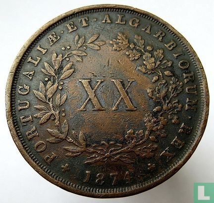 Portugal 20 réis 1874 (type 2) - Image 1