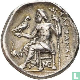 Koninkrijk Macedonië, Alexander de Grote 336-323 v.Chr., AR Drachme postuum geslagen in Lampsakos c. 310-301 v.Chr. - Afbeelding 1