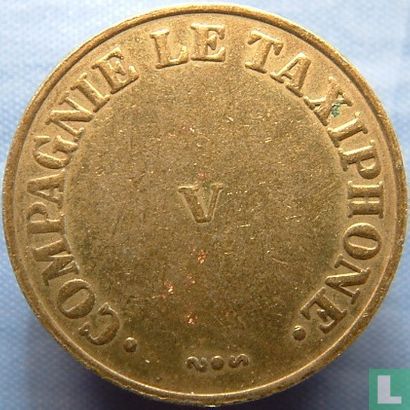 Frankrijk "Compagnie le taxiphone V" B8 (24mm, messing medailleslag kleine v) - Image 1