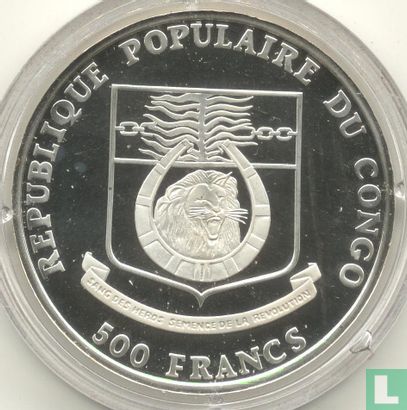 Congo-Brazzaville 500 francs 1991 (PROOF) "Ancien ship" - Afbeelding 2