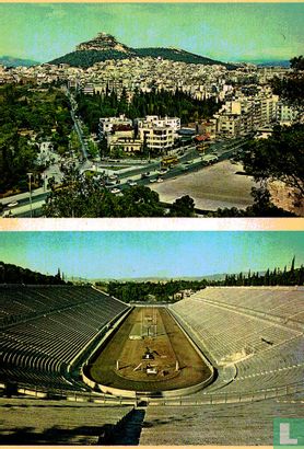 Teilansicht von Athen und das Stadion Mehrbildkarte