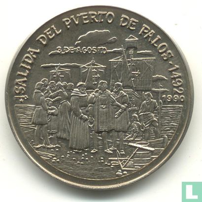 Cuba 1 peso 1990 "Departure from the port of Palos" - Afbeelding 1
