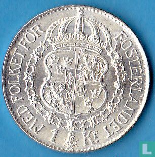 Schweden 1 Krona 1939 (gebrochenes Münzzeichen G) - Bild 2
