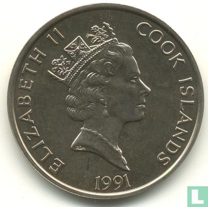Cookeilanden 5 dollars 1991 "500 Years of America" - Afbeelding 1
