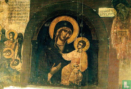 Rhodos - Lindos, die Kirche der Muttergottes / Wandmalerei