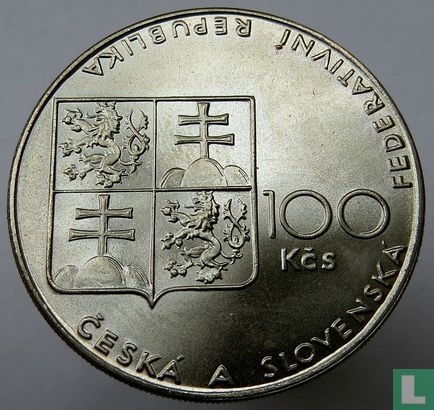 Czechoslovakia 100 korun 1990 "100th Velká Pardubická steeple chase" - Image 2