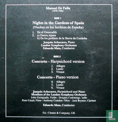 Manuel de Falla: Nights in the Gardens of Spain + Concerto Harpsichord & Piano Versions - Afbeelding 2