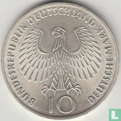 Allemagne 10 mark 1972 (J) "Summer Olympics in Munich - Olympic rings and flame" - Image 2