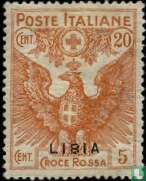 Red Cross stamps with surcharge 