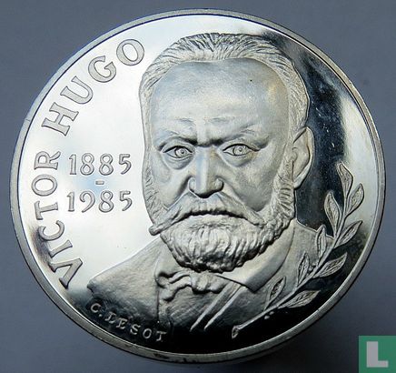 France 10 francs 1985 (PROOF) "100th Anniversary of the Death of Victor Hugo" - Image 2