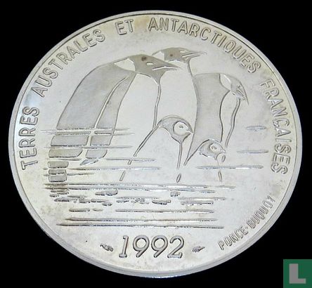 Frankreich 100 Franc 1992 (PP) "150th anniversary of the death of Jules Dumont d'Urville - penguins" - Bild 1