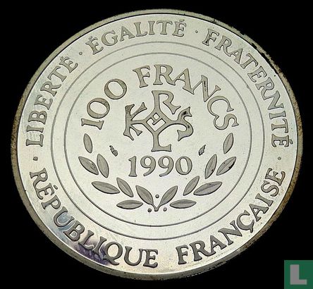 Frankrijk 100 francs / 15 écus 1990 (PROOF) "Charlemagne" - Afbeelding 1