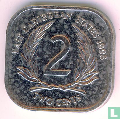 États des Caraïbes orientales 2 cents 1993 - Image 1