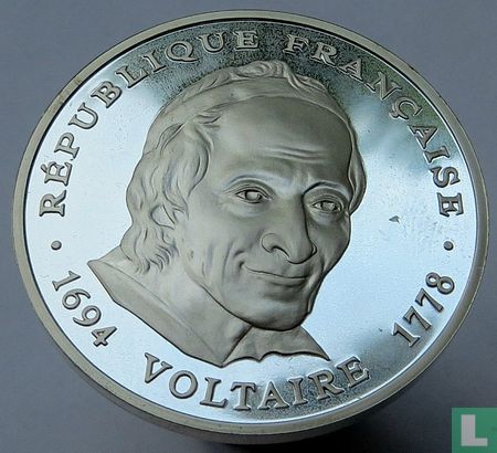 France 100 francs 1994 (PROOF) "300th Anniversary of the birth of Voltaire (1694-1994)" - Image 2
