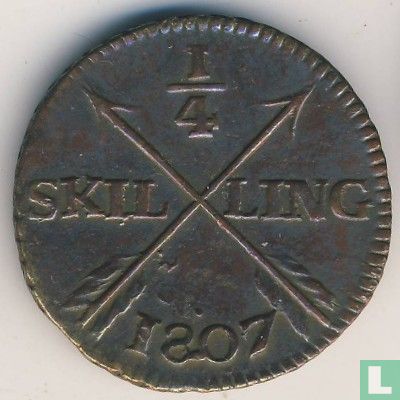 Sweden ¼ skilling 1807 - Image 1
