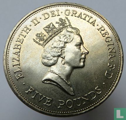Verenigd Koninkrijk 5 pounds 1990 "90th birthday of Queen Mother" - Afbeelding 2