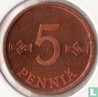 Finlande 5 penniä 1976 - Image 2