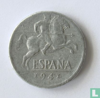 Spanje 10 centimos 1941 (PLUS - Misslag) - Afbeelding 1