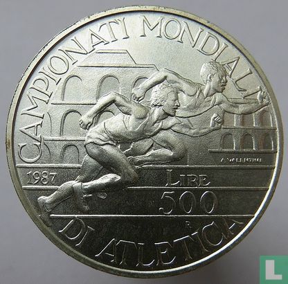 Italien 500 Lire 1987 "World Athletic Championships in Rome" - Bild 1