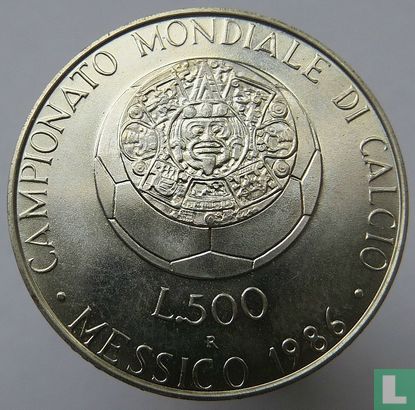 Italien 500 Lire 1986 "Football World Cup in Mexico" - Bild 1
