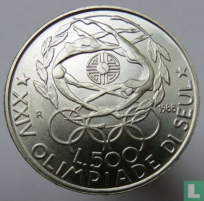 Italië 500 lire 1988 "Summer Olympics in Seoul" - Afbeelding 1